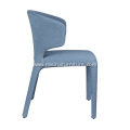 Blue faux leather injection mold foam dining chairs